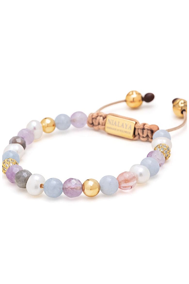 Pearl Beaded Bracelet, Alternate, color, Pastel Multicolor