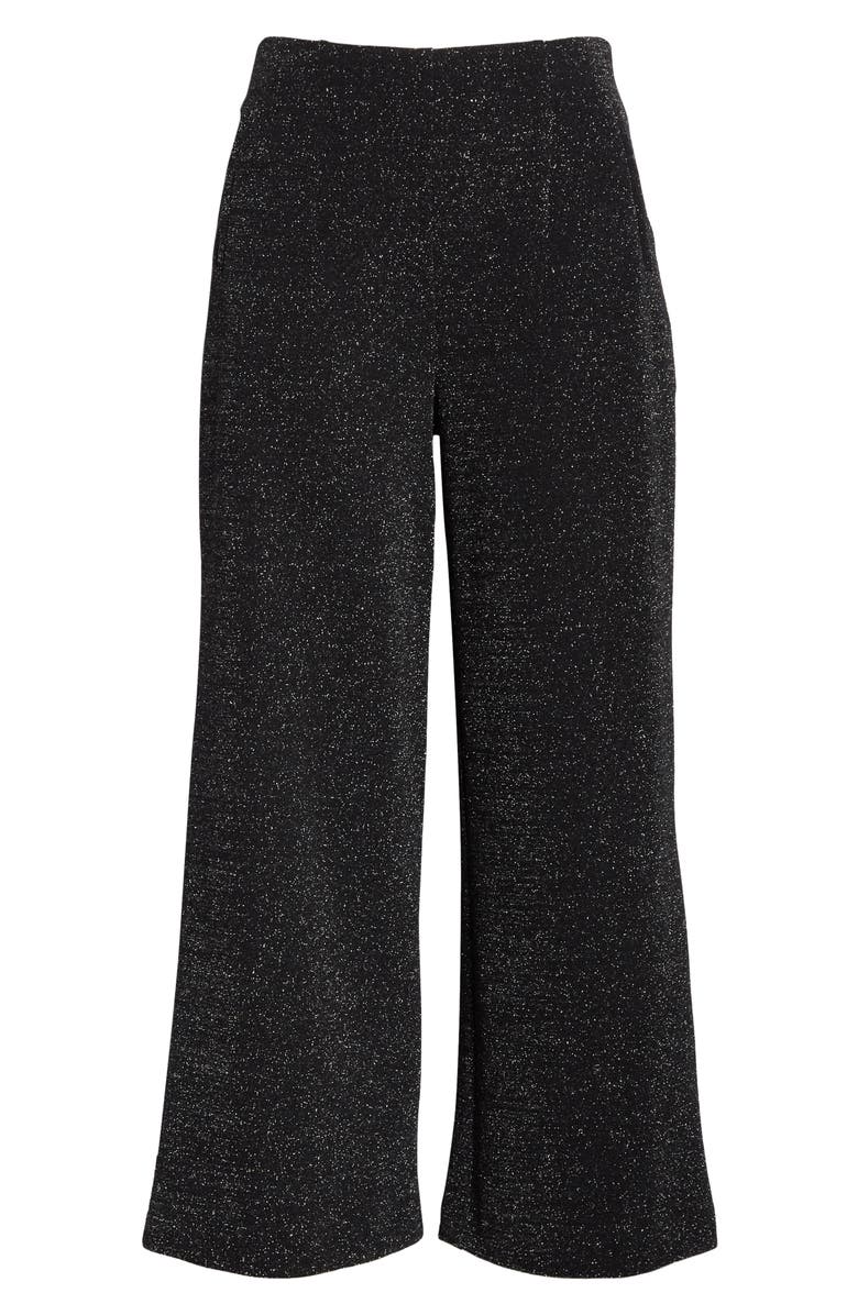 Whistles Metallic Wide Leg Ponte Trousers, Alternate, color, 