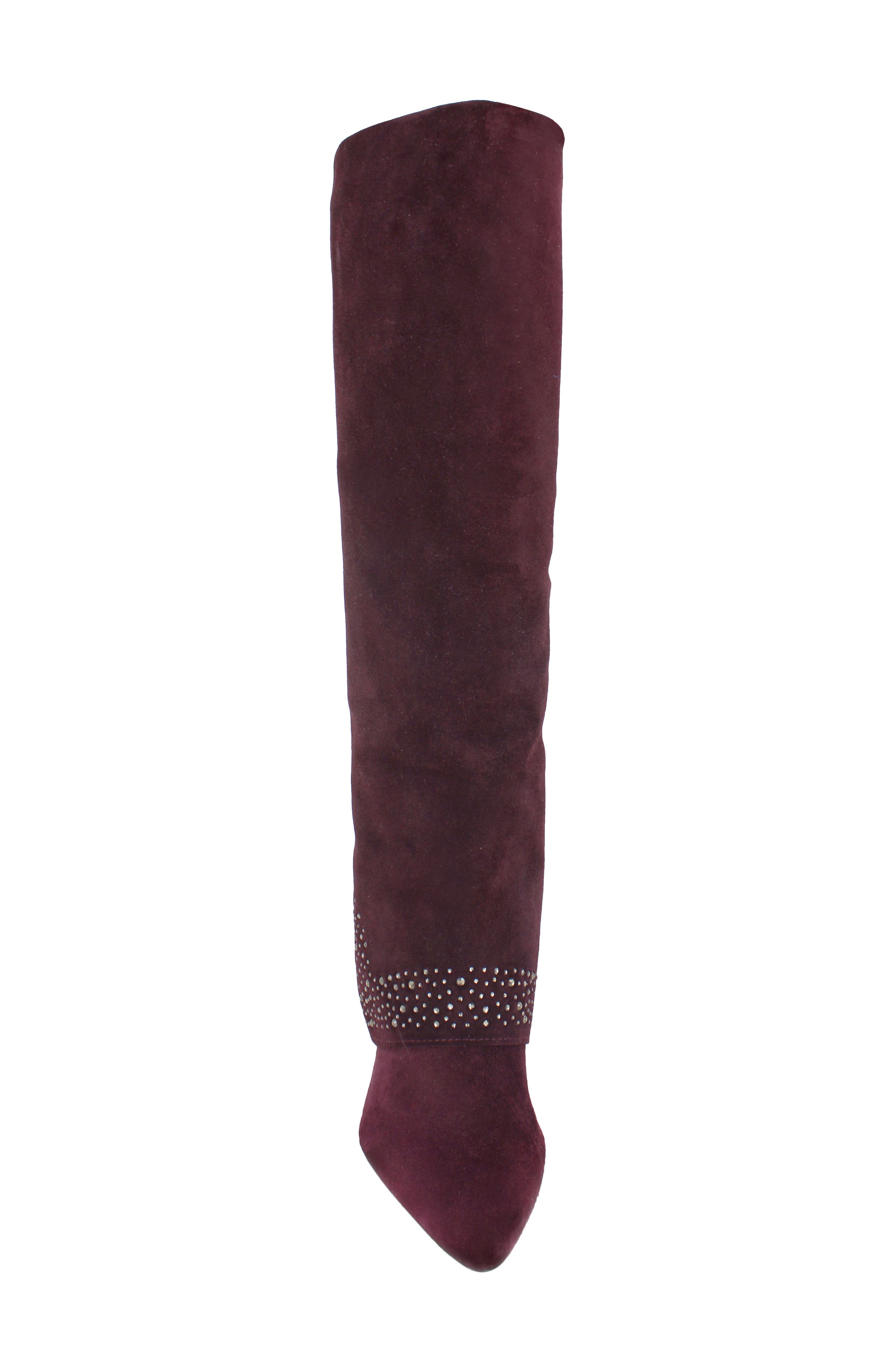 Isolde Knee High Boot, Alternate, color, WINE SUEDE