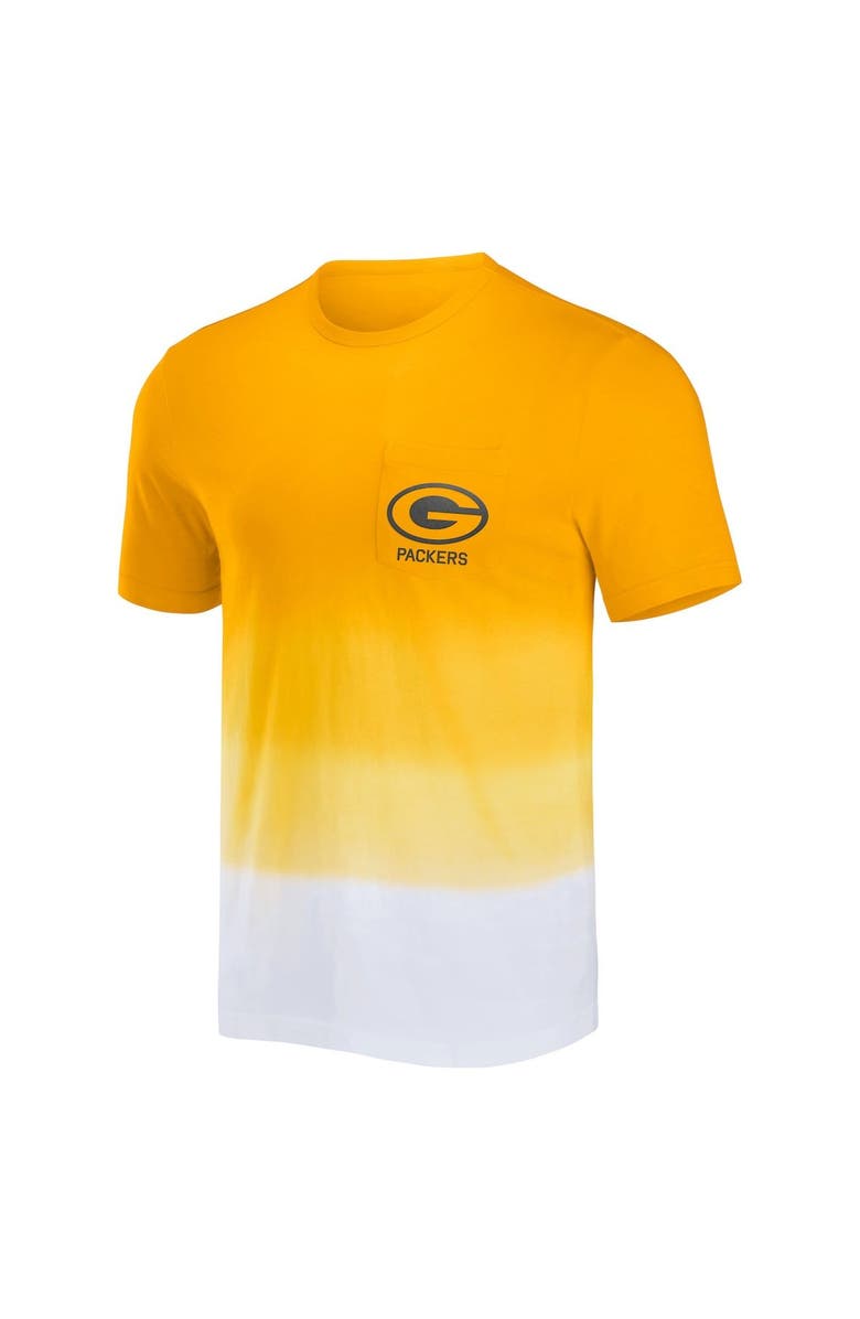 NFL X DARIUS RUCKER Men's NFL x Darius Rucker Collection by Fanatics Gold/White Green Bay Packers Dip Dye Pocket T-Shirt, Alternate, color, Gold