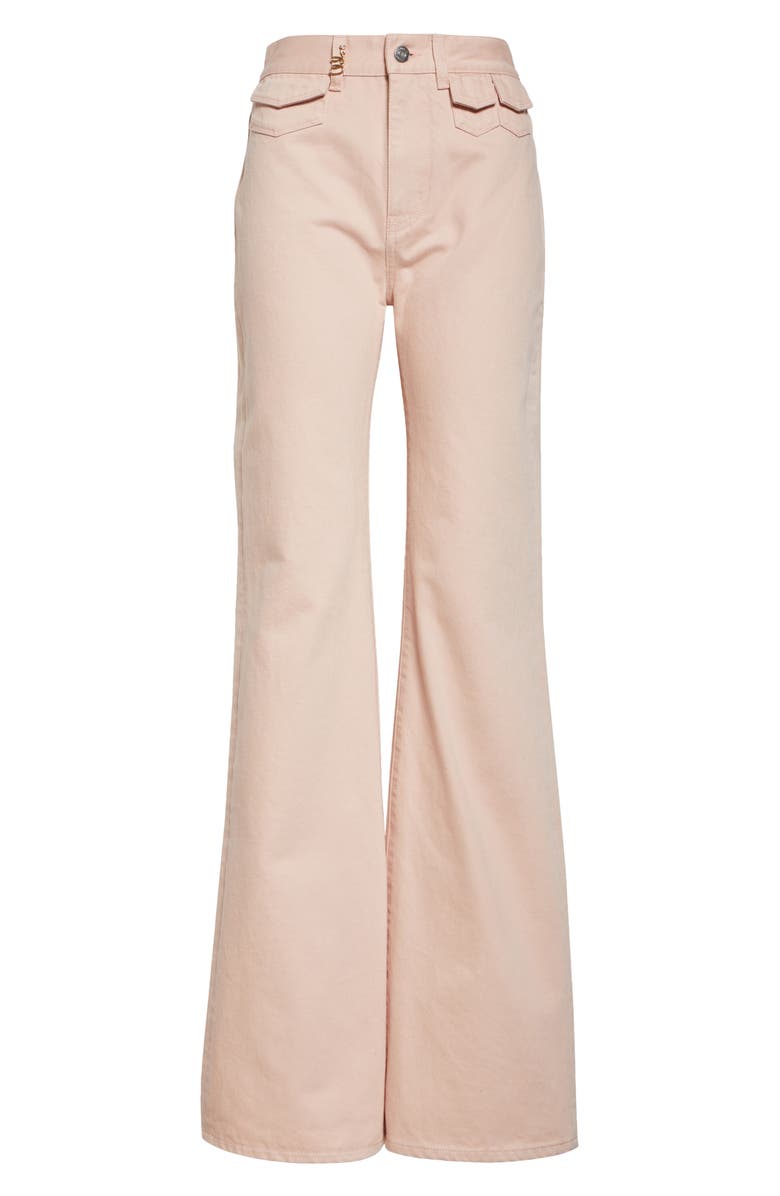 Chloé Pineapple Charm High Waist Twill Pants, Alternate, color, 