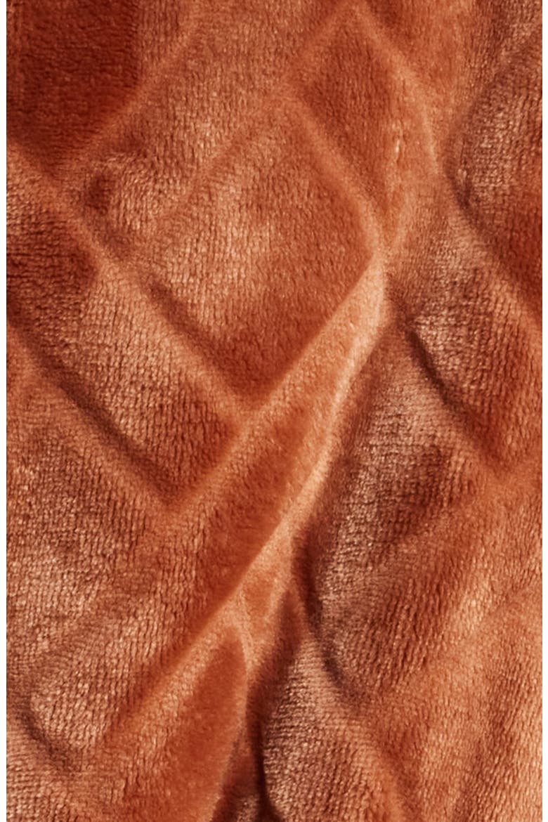 Crossroads Basket Weave Fleece Robe, Alternate, color, SIENNA