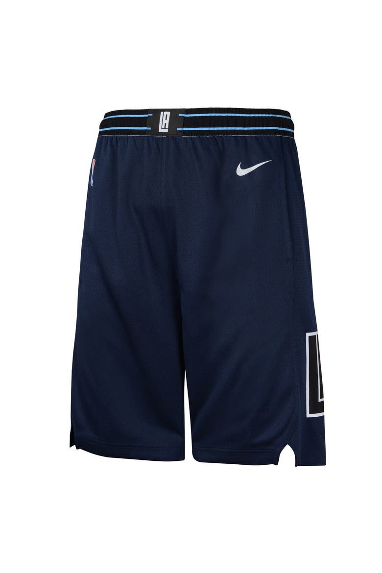 Youth Nike Navy LA Clippers 2023/24 City Edition Swingman Performance Shorts, Alternate, color, Navy