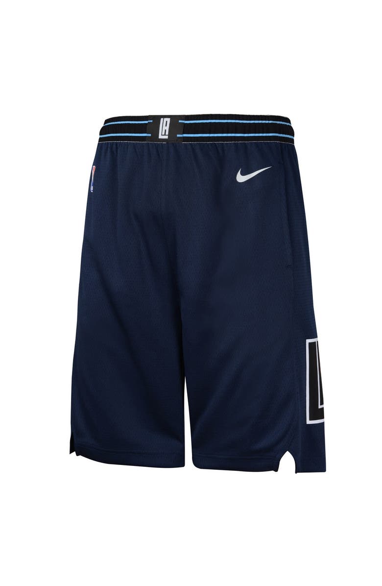 Nike Youth Nike Navy LA Clippers 2023/24 City Edition Swingman Performance Shorts, Alternate, color,