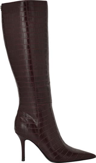 Gressa Croc Embossed Knee High Boot