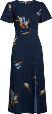 SUGARLIPS Dusk Bloom Floral Midi Dress