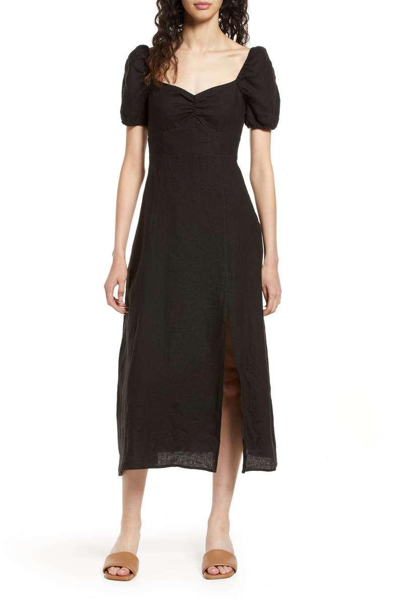 & Other Stories Ruched Linen Dress, Alternate, color, 