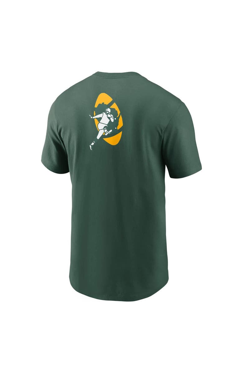 Nike Men's Nike Green Green Bay Packers Rewind Front and Back Hit Essential T-Shirt, Alternate, color, Green