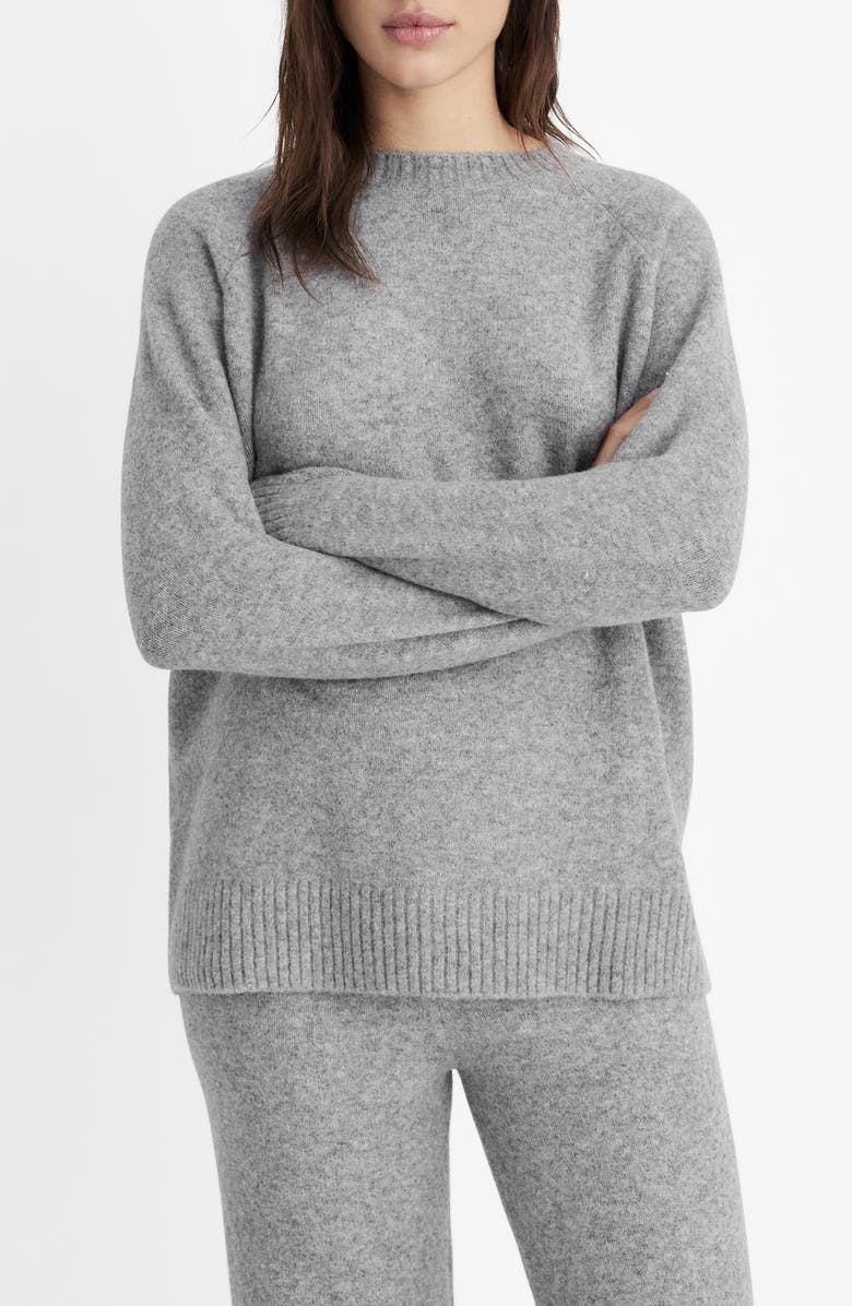 MANGO Relaxed Crewneck Sweater, Main, color, Grey