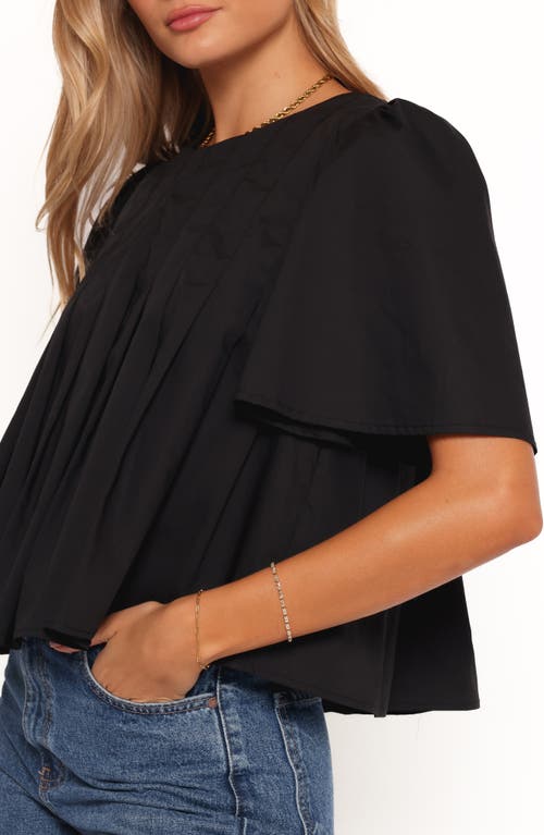 Petal And Pup Petal & Pup Geneva Pleated Cotton Top In Black