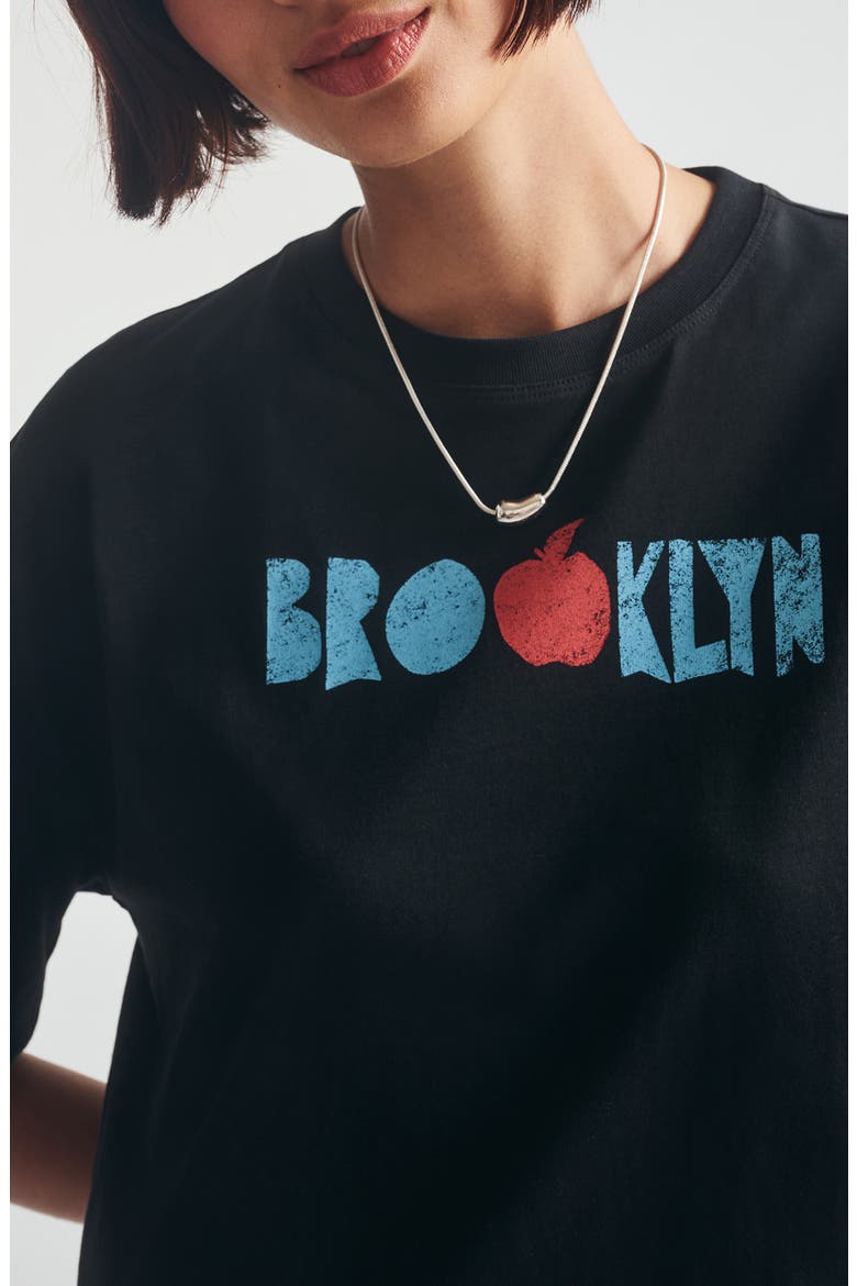 Brooklyn Crop Graphic T-Shirt, Alternate, color, BLACK