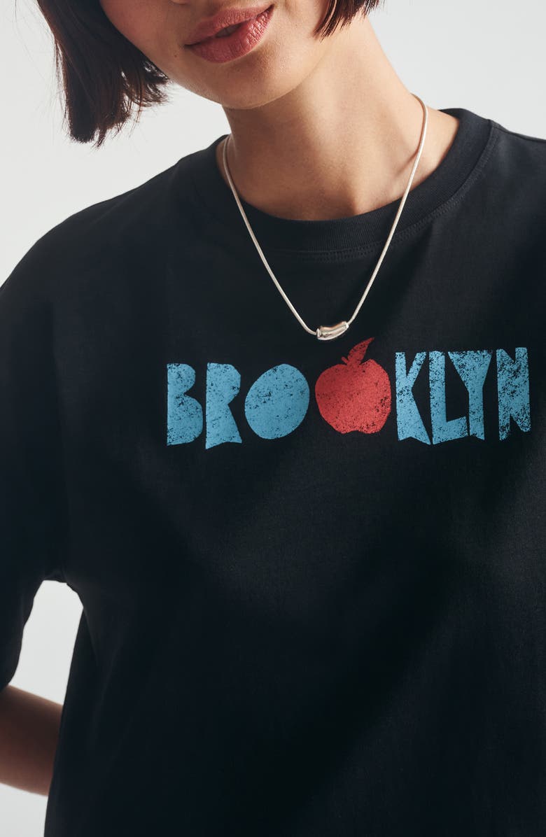 Brooklyn Industries Brooklyn Crop Graphic T-Shirt, Alternate, color, Black