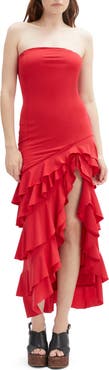 Bardot Agastina Ruffle Strapless Maxi Dress