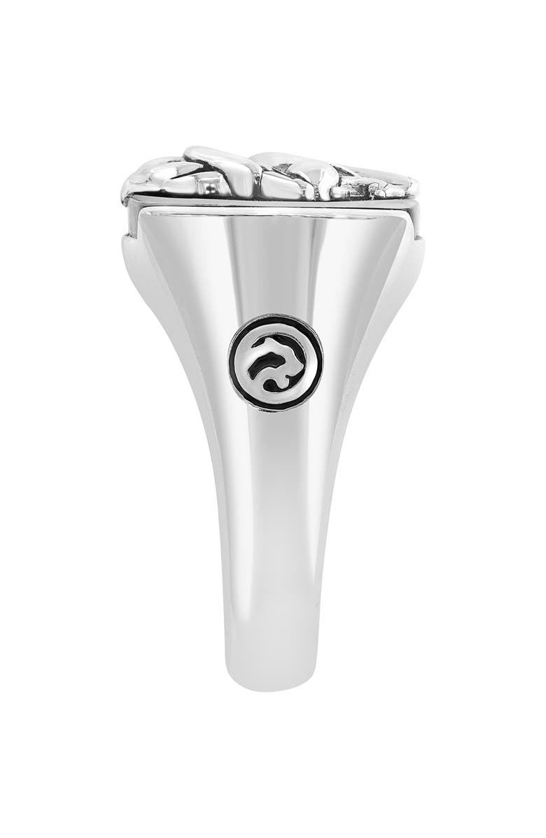 EFFY Men's Sterling Silver Onyx Lion Signet Ring, Alternate, color, Black