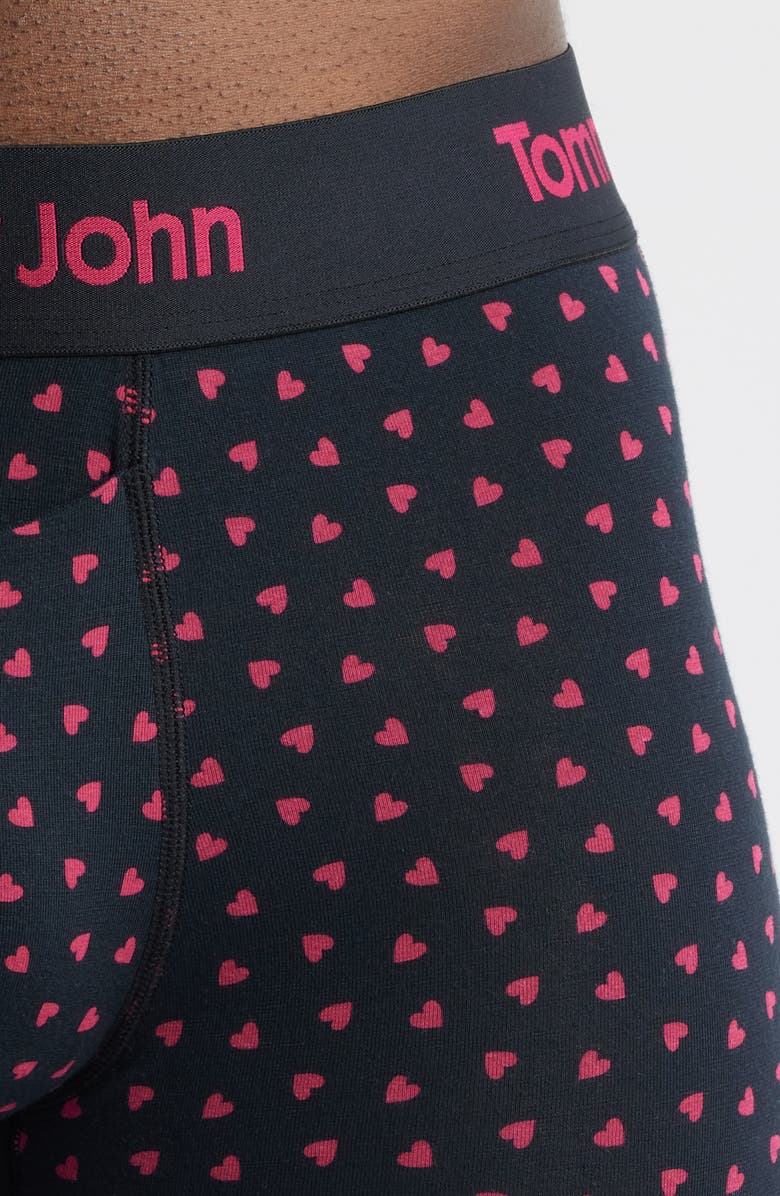 Tommy John Second Skin 4-Inch Boxer Briefs, Alternate, color, Black Charming Hearts