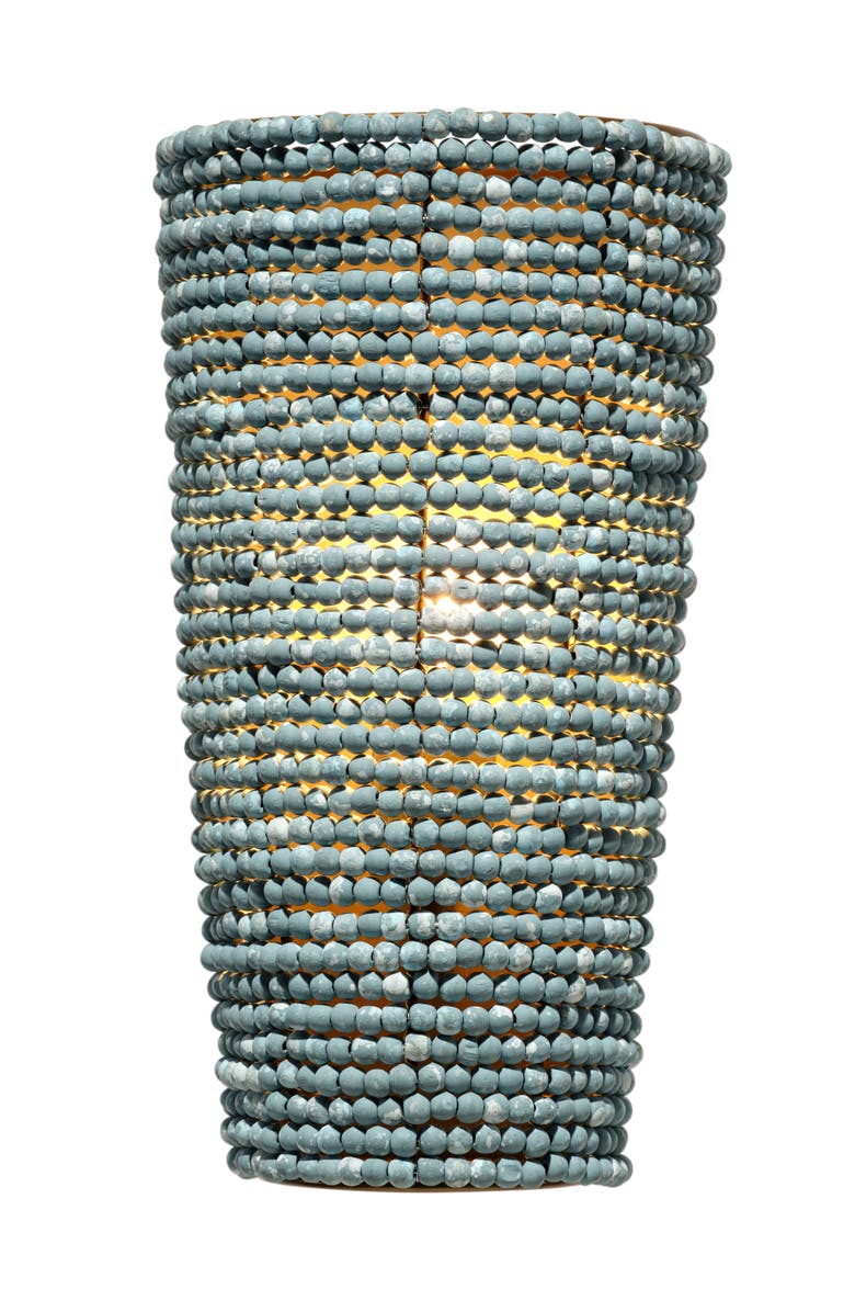 JAMIE YOUNG Seawall 1-Light Beaded Cone Wall Sconce, Blue, Alternate, color, Blue