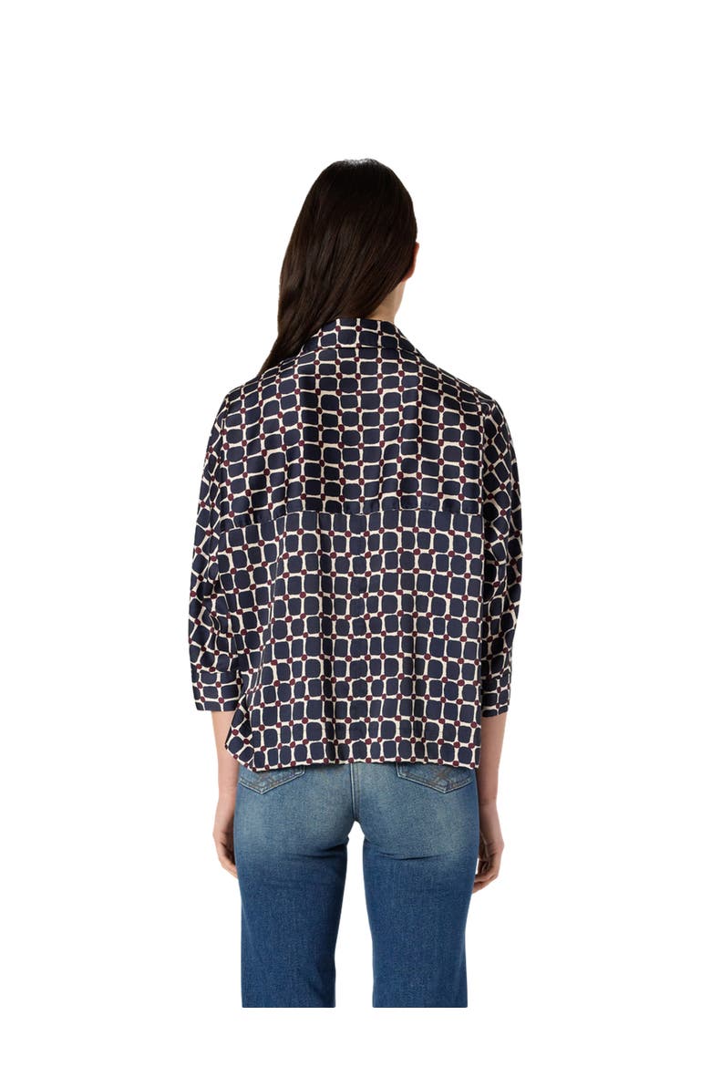 Ariane Geometric Print Boxy Blouse, Alternate, color, Ink