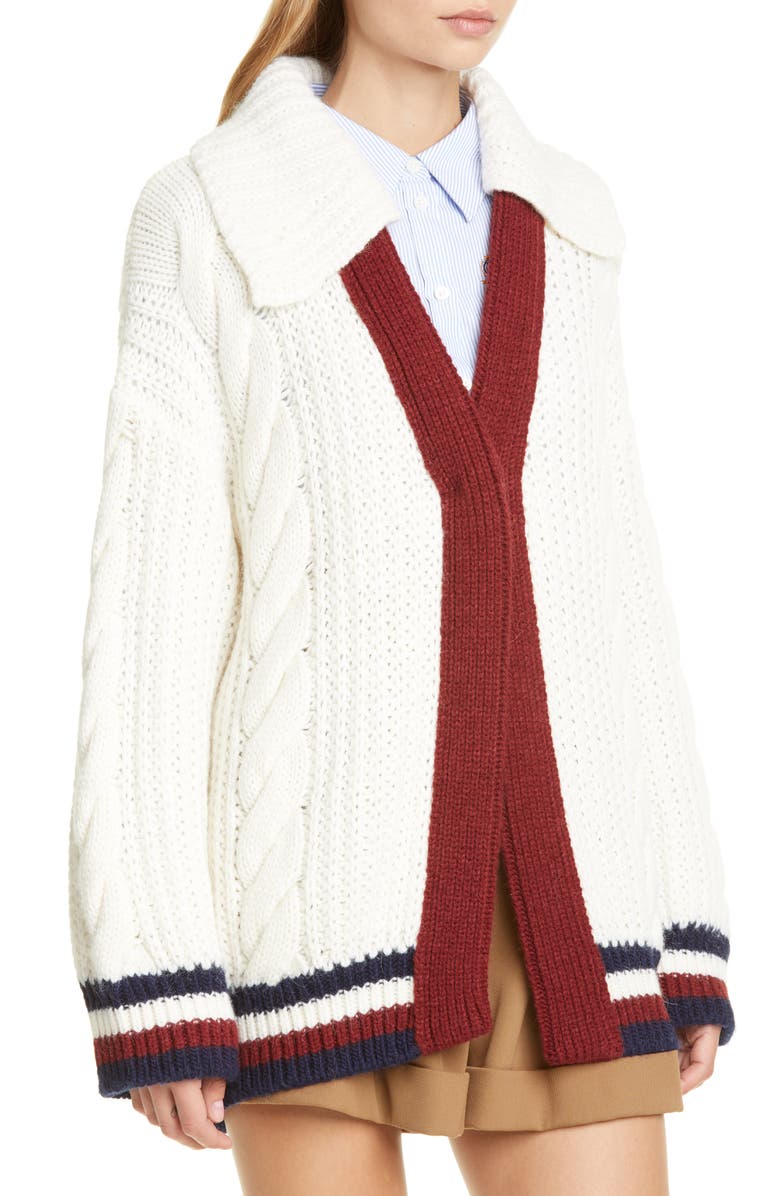 Hilfiger Collection Cable Knit Cardigan, Alternate, color, 