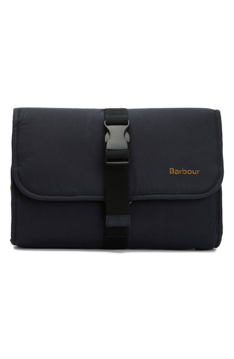 Barbour Transport Hanging Wash Bag, Main, color, Navy