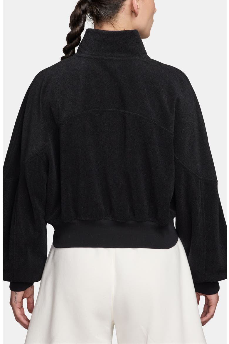 Flight Fleece Quarter Zip Crop Sweatshirt, Alternate, color, BLACK/ BLACK