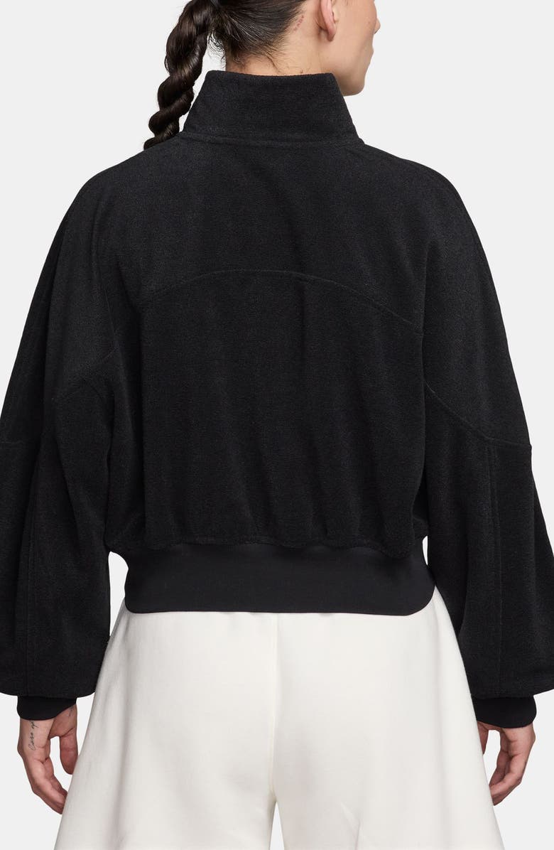 Jordan Flight Fleece Quarter Zip Crop Sweatshirt, Alternate, color, Black/ Black