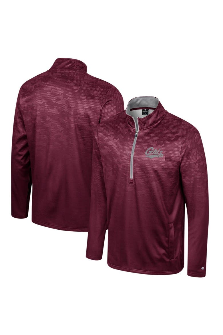 Men's Colosseum  Maroon Montana Grizzlies The Machine Half-Zip Jacket, Main, color, Maroon