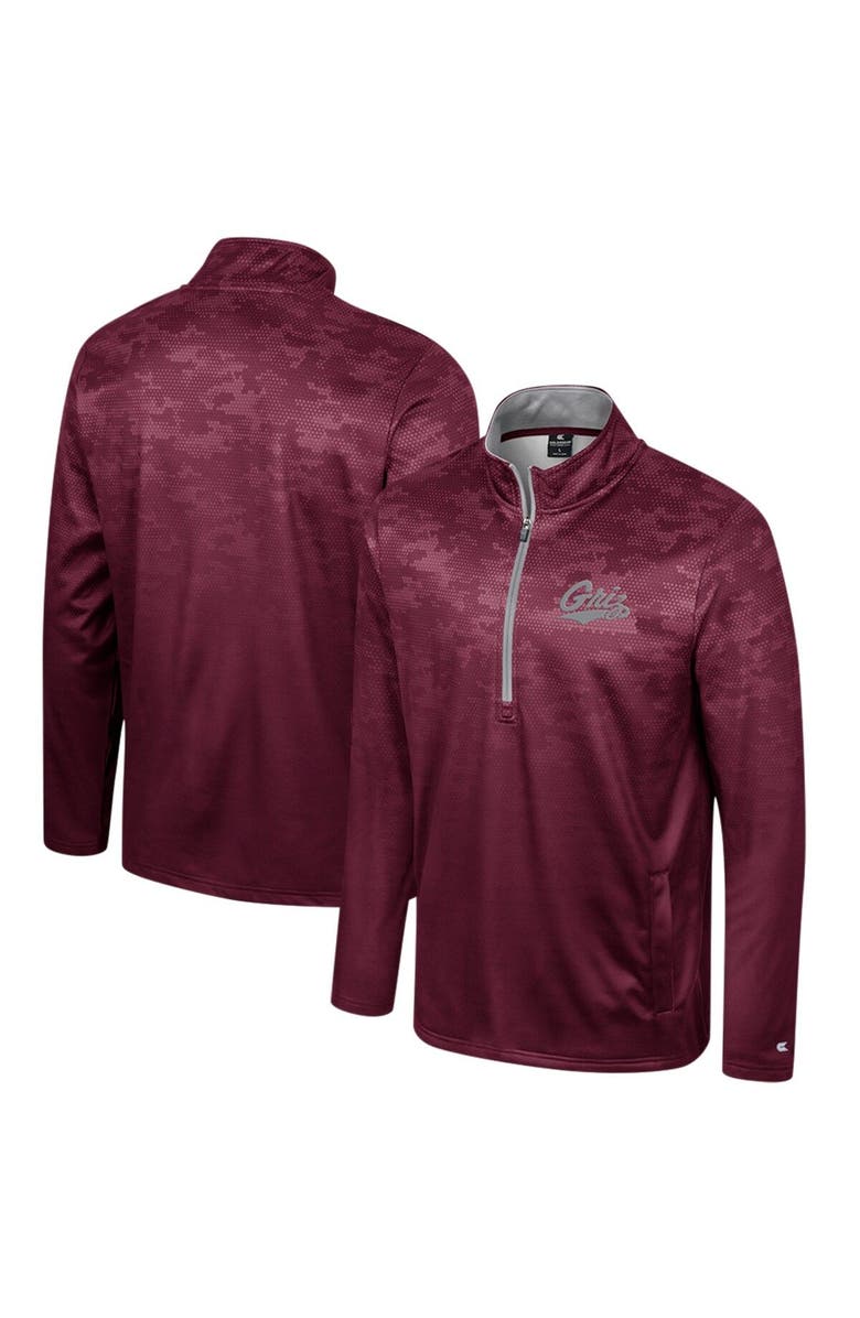COLOSSEUM Men's Colosseum  Maroon Montana Grizzlies The Machine Half-Zip Jacket, Main, color, 