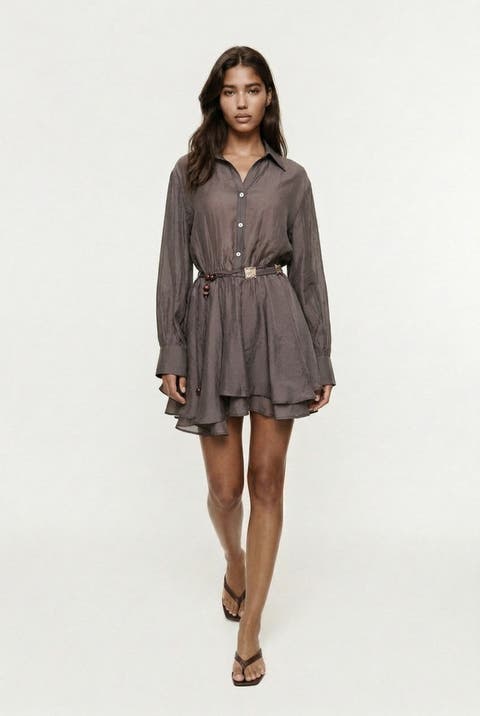 Alora Tencel Mini Shirt Dress