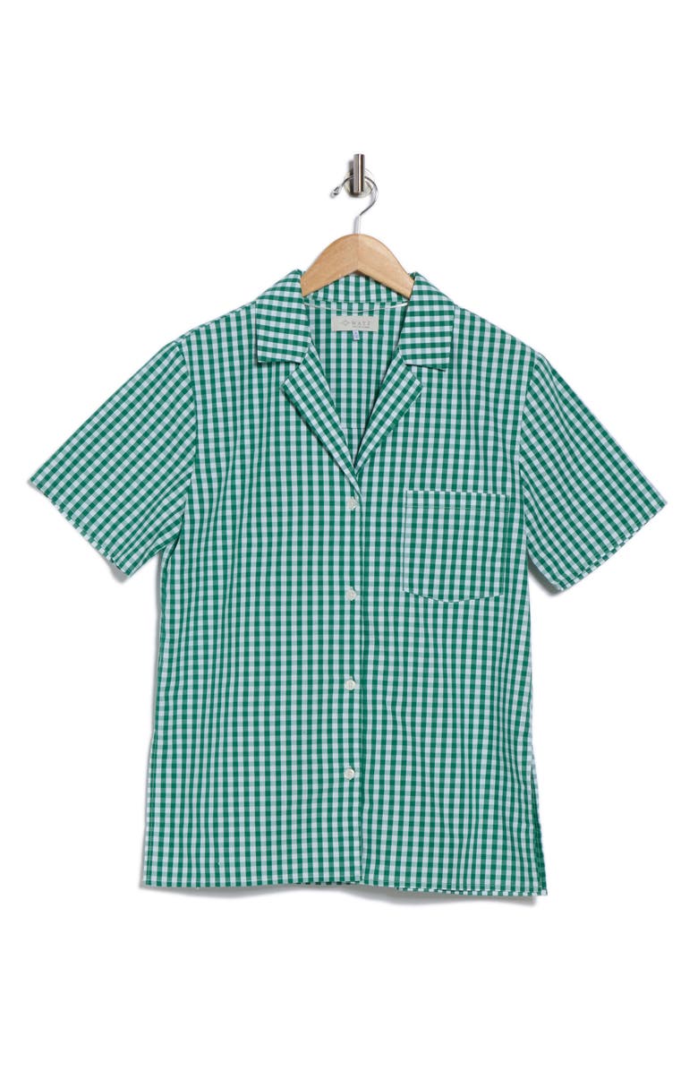 WAYF Bowler Button-Up Shirt, Alternate, color, Green Gingham