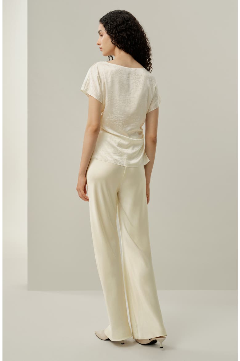 Women's Ying Jacquard Silk Top, Alternate, color, Lily White