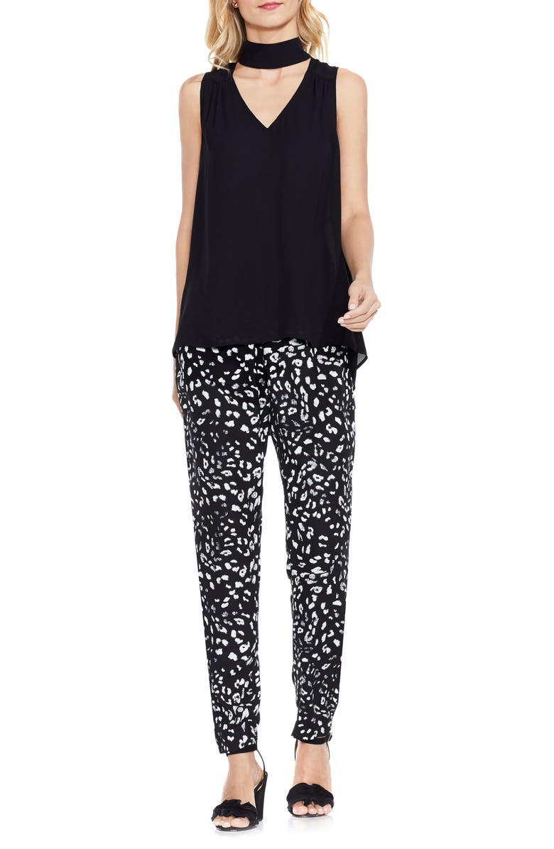 Vince Camuto Mock Choker V-Neck Blouse, Main, color, 