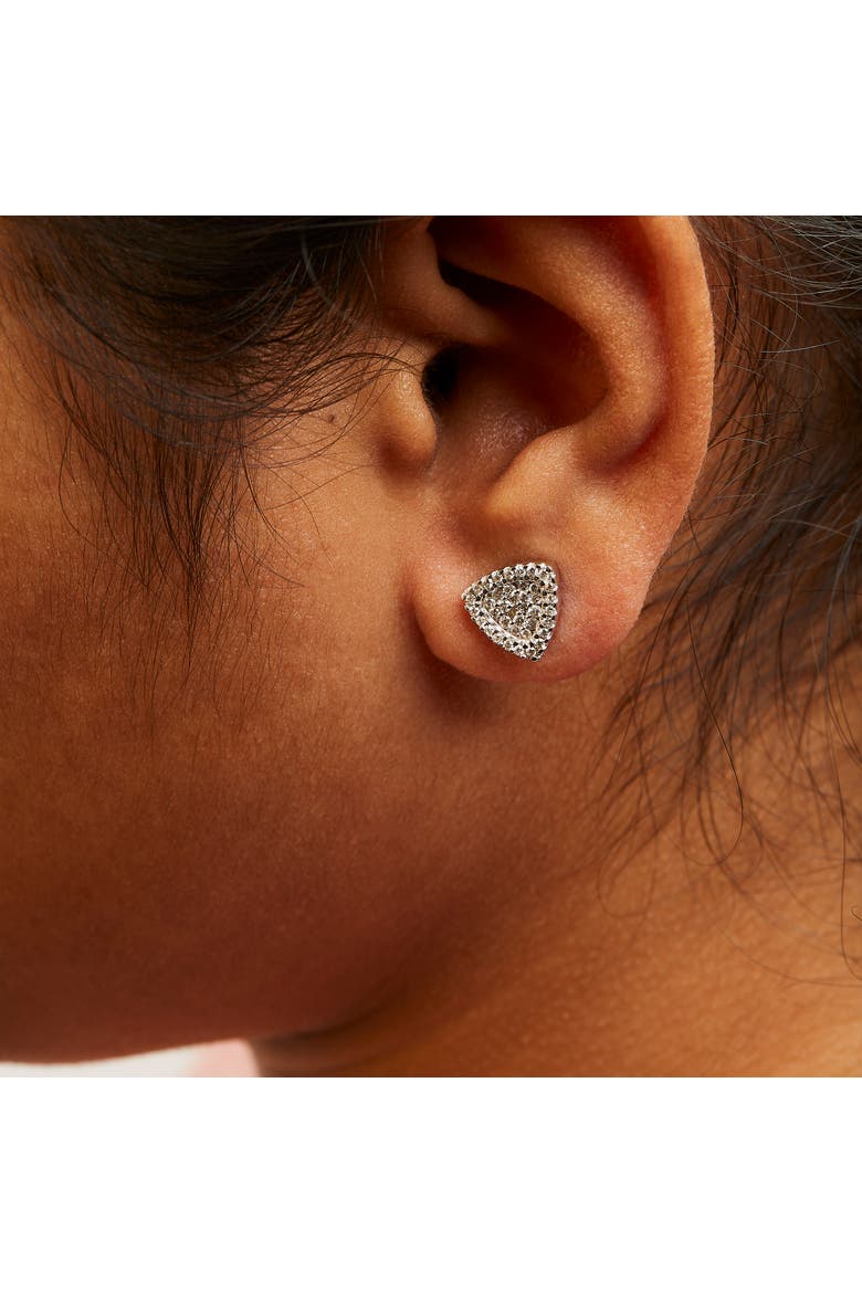 14K White Gold 1/2 Ct Trillion Shaped Diamond Stud Earrings, Alternate, color, White