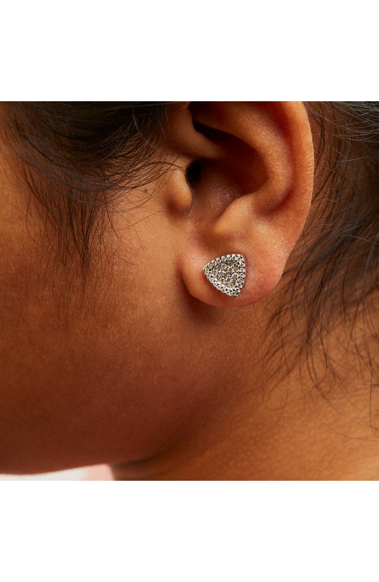 Haus of Brilliance 14K White Gold 1/2 Ct Trillion Shaped Diamond Stud Earrings, Alternate, color, White