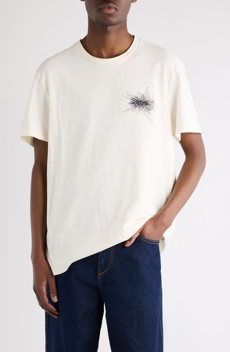 Isabel Marant Honore Firework Embroidered T-Shirt, Main, color, Ecru