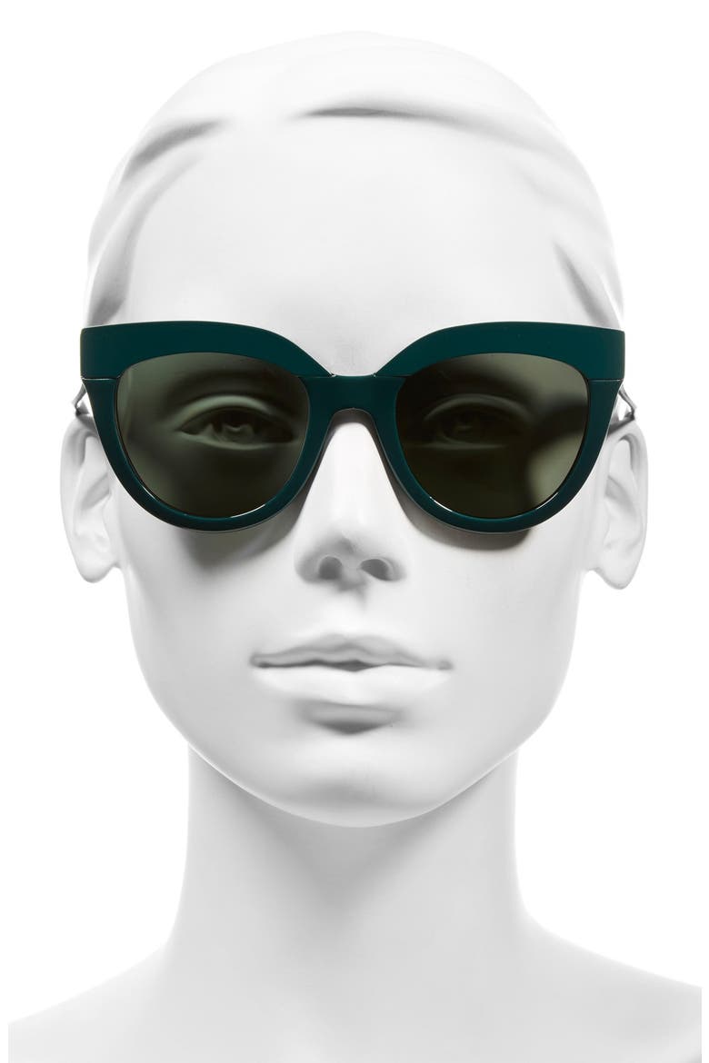 Soft 1 51mm Cat Eye Sunglasses, Alternate, color, DARK GREEN