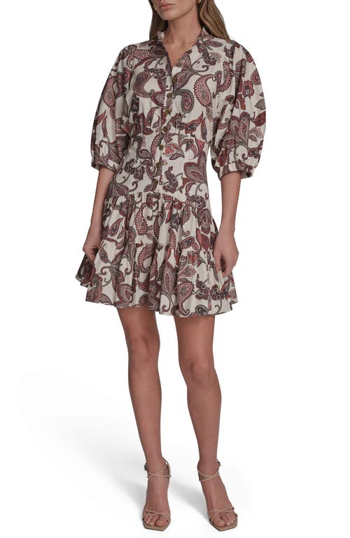 Bcbg Print Tiered Dress In Brown