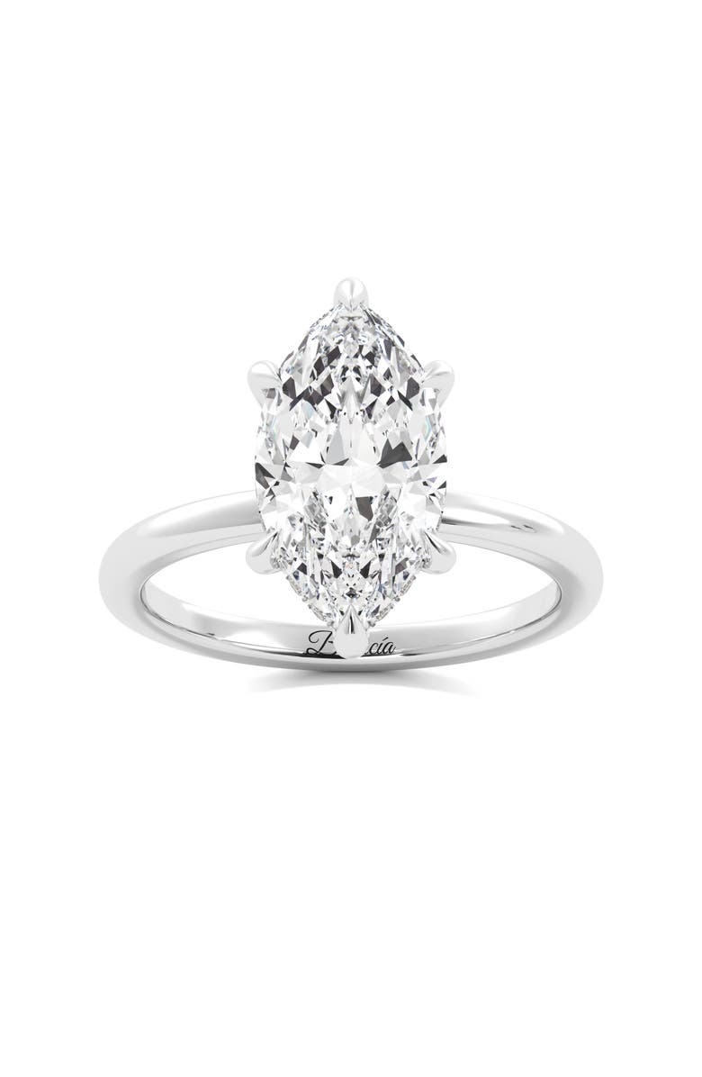 Balacia Marquise Diamond Solitaire Hidden Halo Engagement Ring, Main, color, White Gold