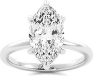 Balacia Marquise Diamond Solitaire Hidden Halo Engagement Ring