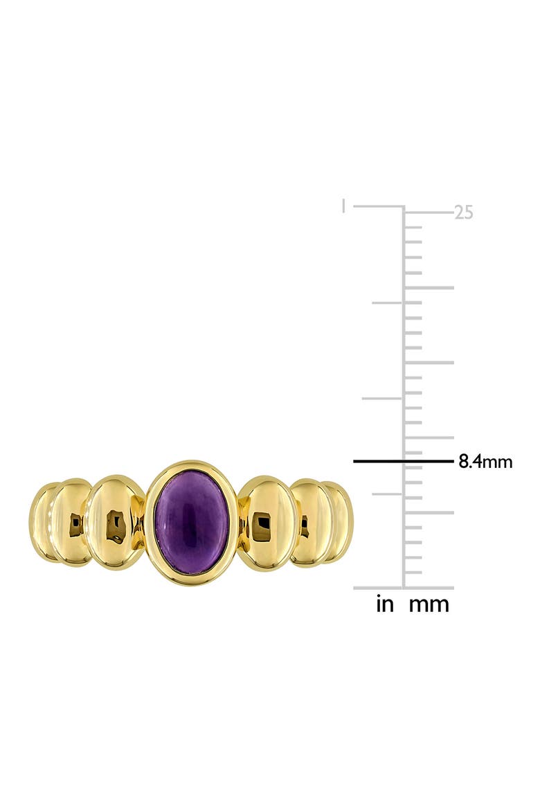 Oval African Amethyst Scalloped Band Ring, Alternate, color, PURPLE