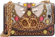 Valentino Garavani DeVain Embellished Genuine Calf Hair Shoulder Bag