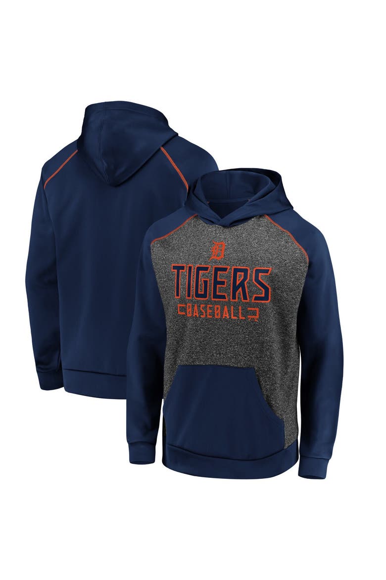 Men's Fanatics Branded Charcoal/Navy Detroit Tigers Game Day Ready Raglan Pullover Hoodie, Main, color, Charcoal