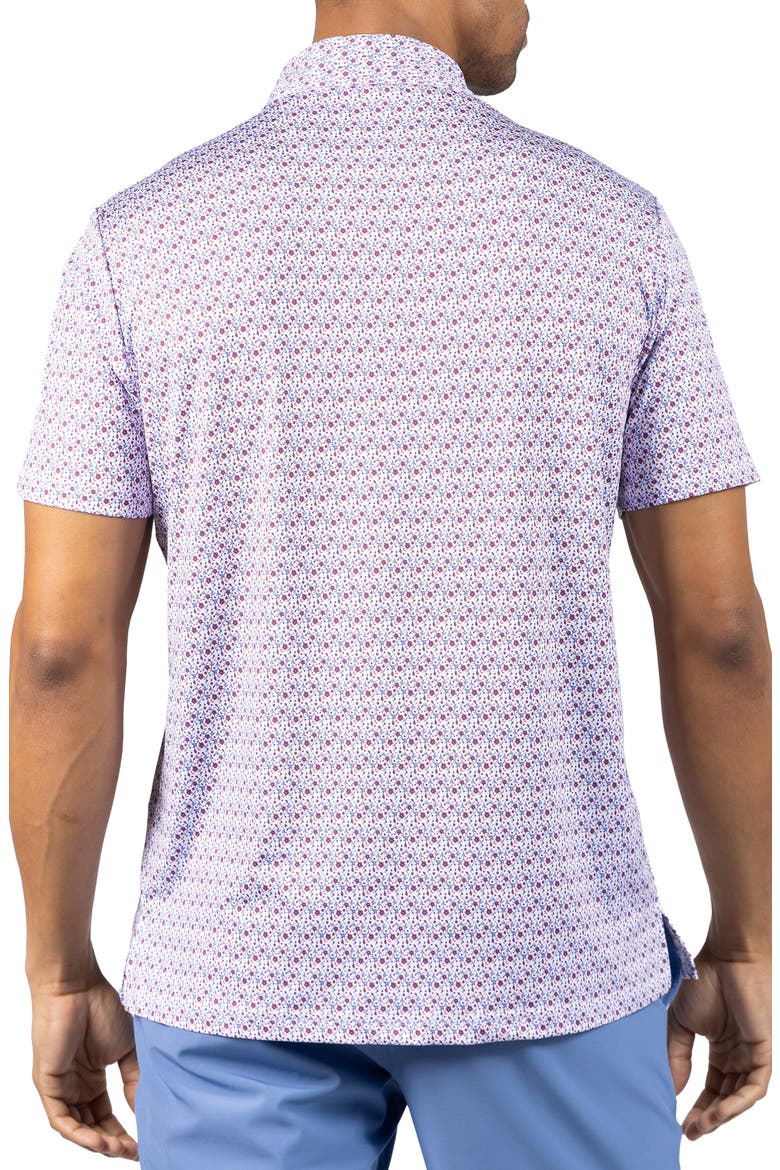 Floral Chain Print Performance Polo, Alternate, color, RED