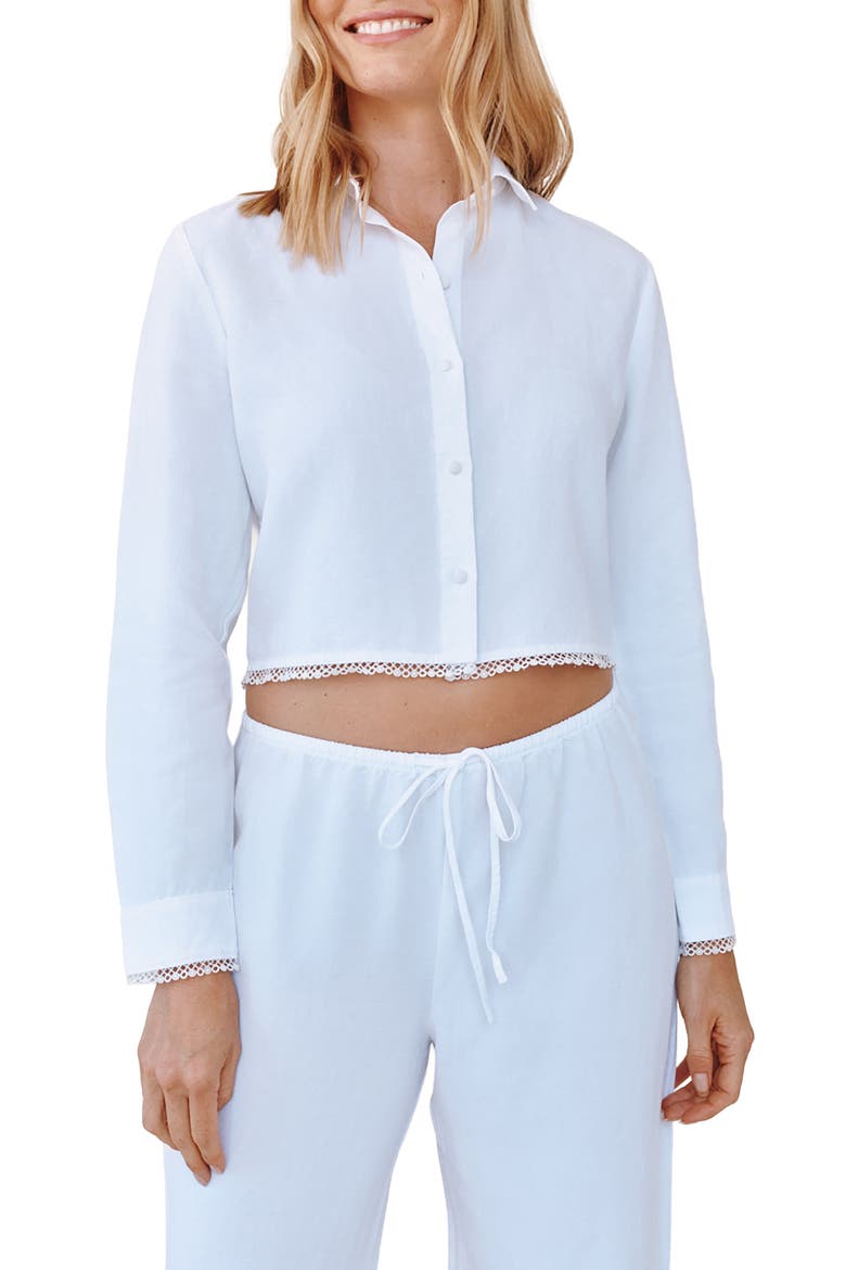 Crop Shirt, Main, color, WHITE