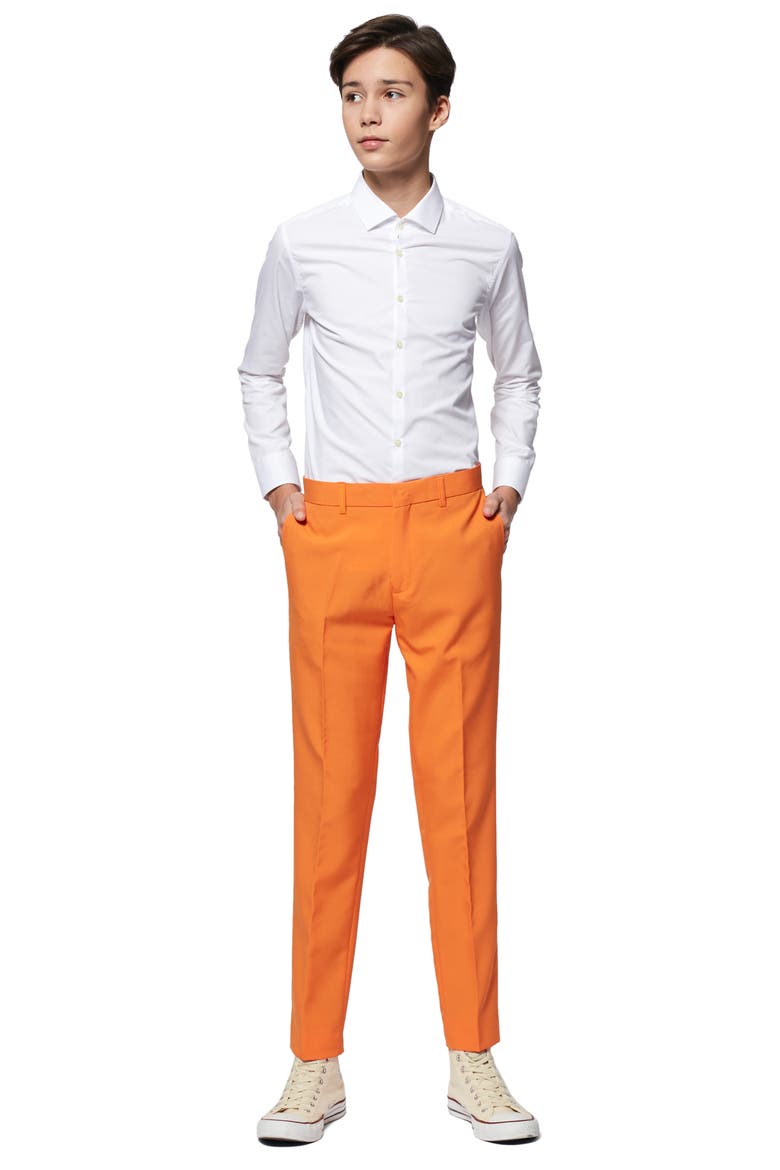 Kids' The Orange Two-Piece Suit with Tie, Alternate, color, ORANGE