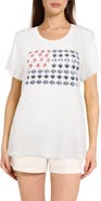 CARIBBEAN JOE Scoop Neck Embellished Flag Graphic T-Shirt