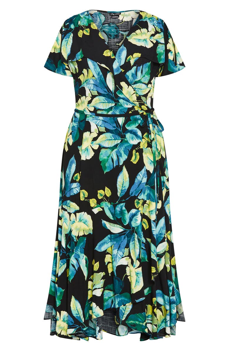 City Chic Imogen Floral Maxi Wrap Dress, Alternate, color,