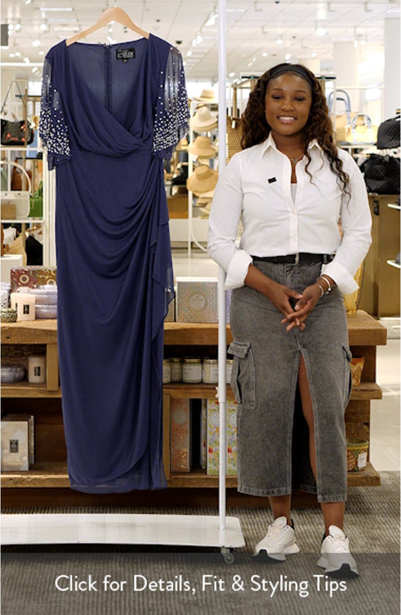 Rhinestone Sleeve Chiffon Gown, sales video thumbnail