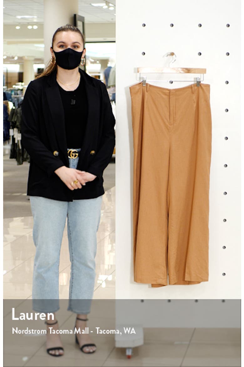 Wide Leg Linen Blend Stovepipe Pants video