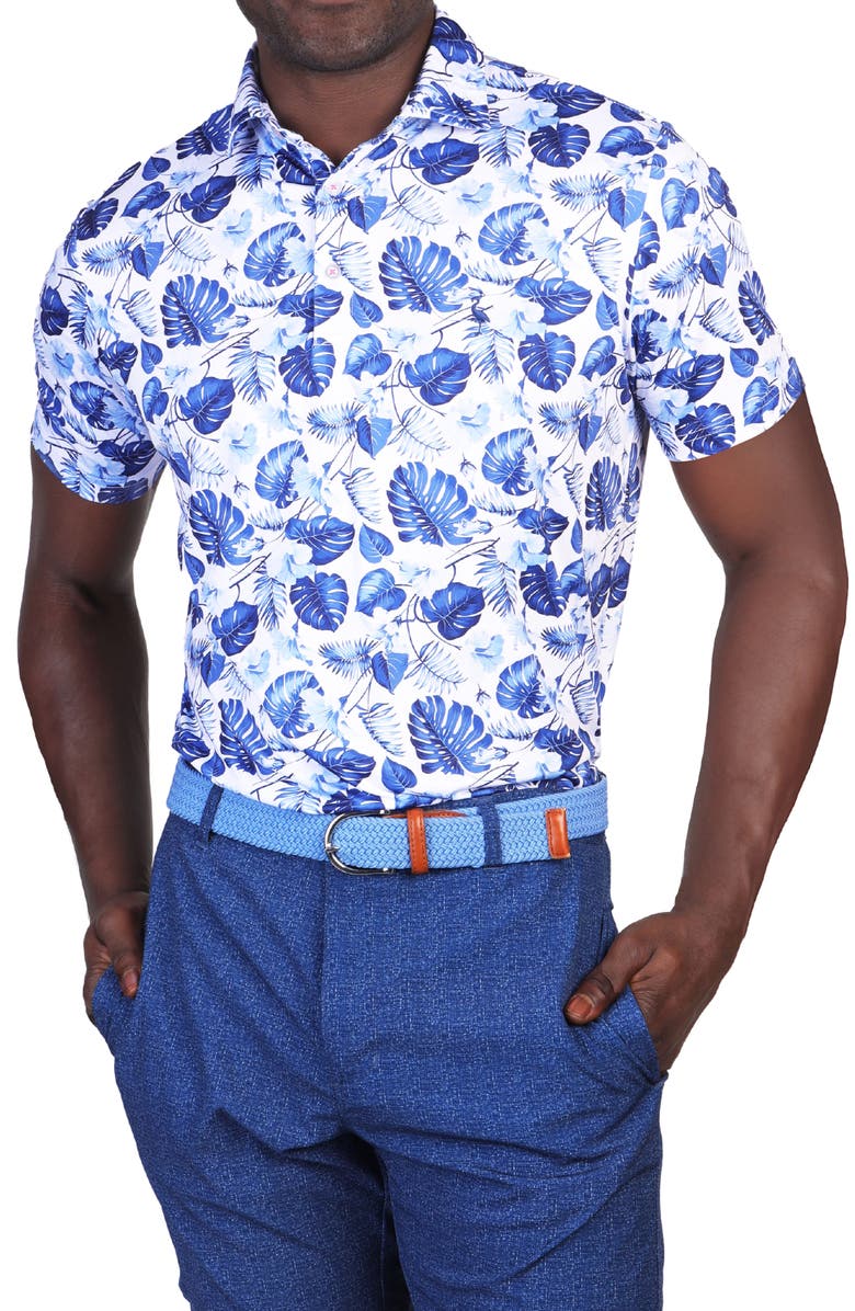 TailorByrd Leaves Performance Polo, Alternate, color, Blue