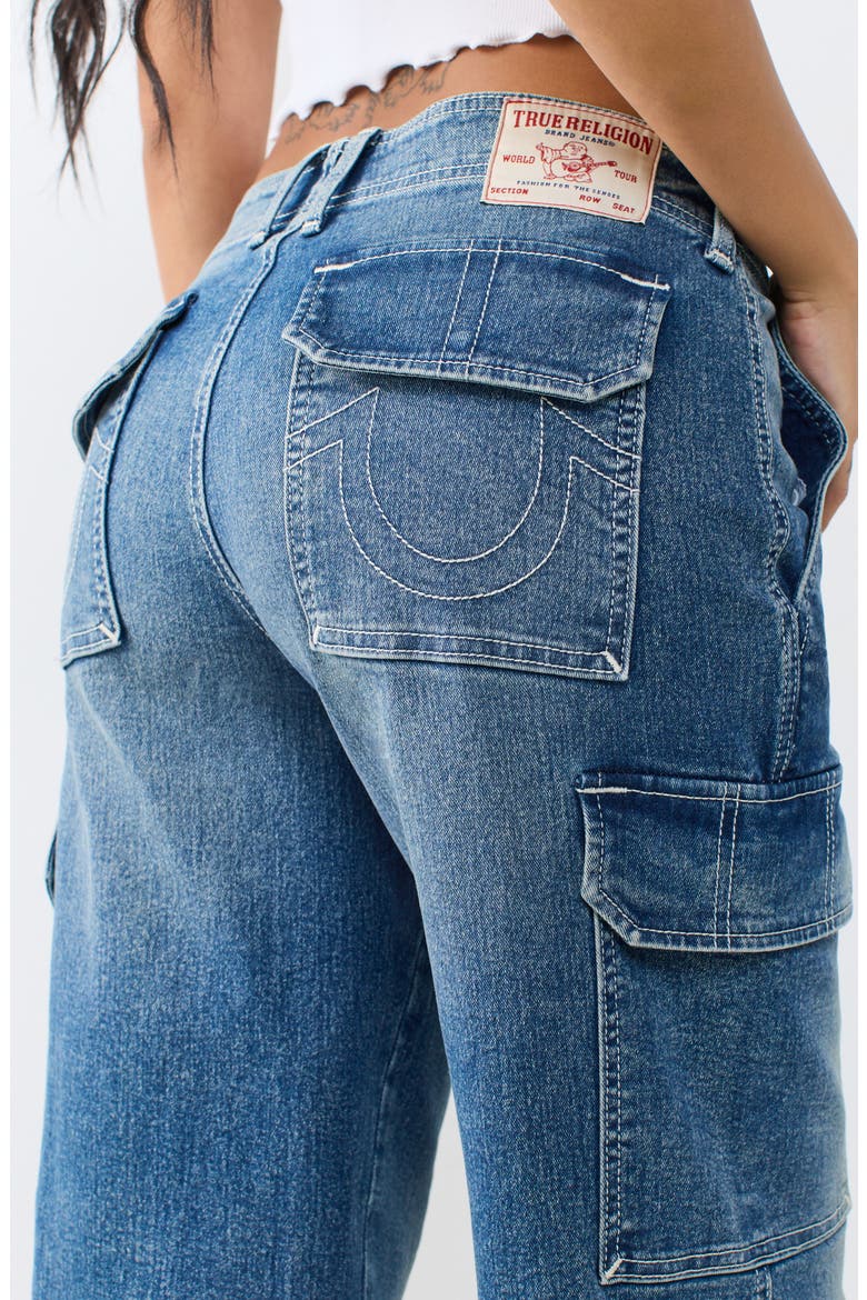 Cargo Straight Leg Jeans, Alternate, color, MEDIUM OCEAN STORM WASH